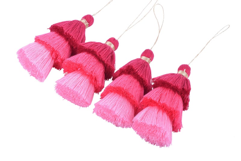 KONMAY Bulk 20pcs Tri-Layered Tassels with Hanging Loop for Jewelry Making, Clothing - Image 3
